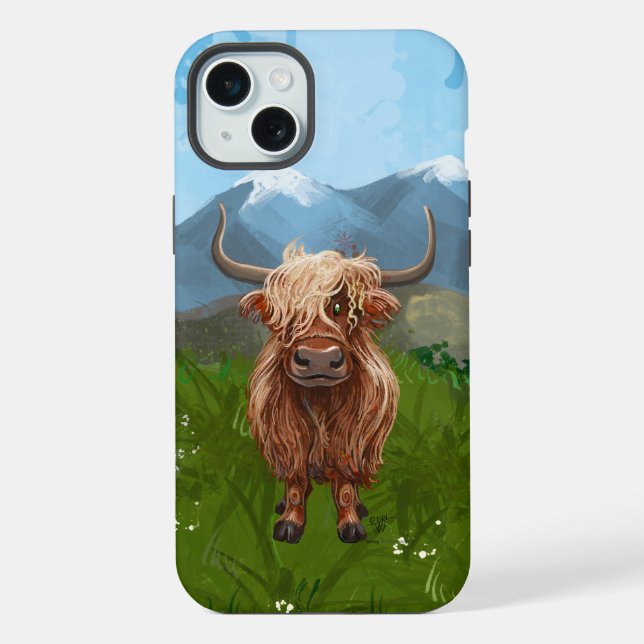 Highland Cow Electronics iPhone Hülle (Rückseite)