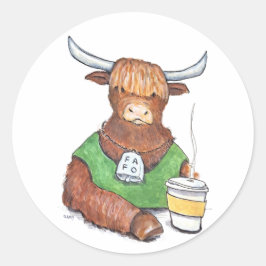 Highland-Cow-FAFO-Aufkleber Runder Aufkleber