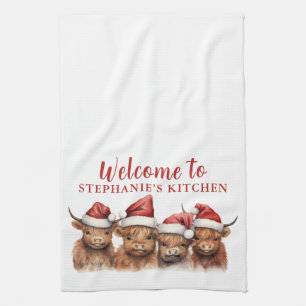 Highland Cow Family Kitchtuch Geschirrtuch