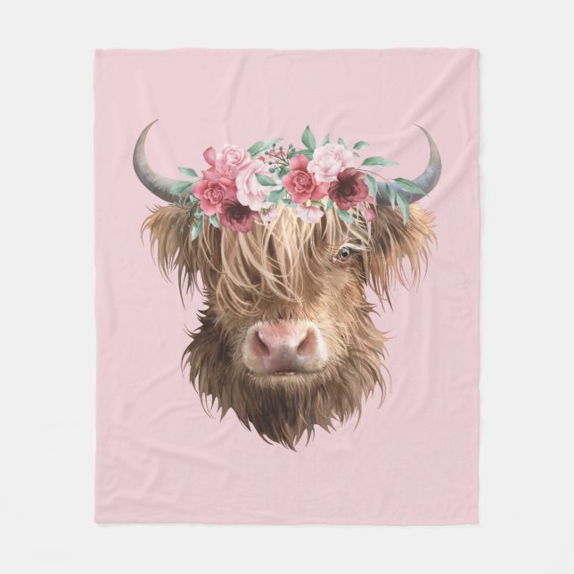 Highland Cow Fleecedecke (Vorderseite)