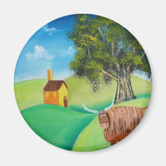 HIGHLAND COW FOLART MAGNET