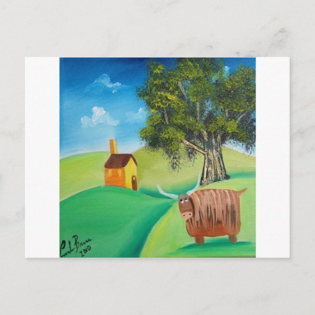 HIGHLAND COW FOLART POSTKARTE (Vorderseite)