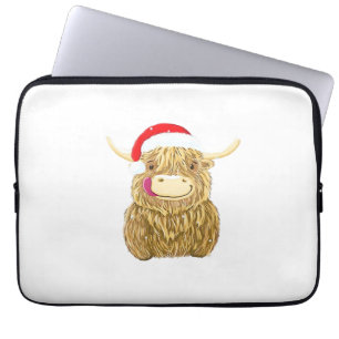 Highland Cow Frohe Weihnachtsschnee T - Shirt Esse Laptopschutzhülle