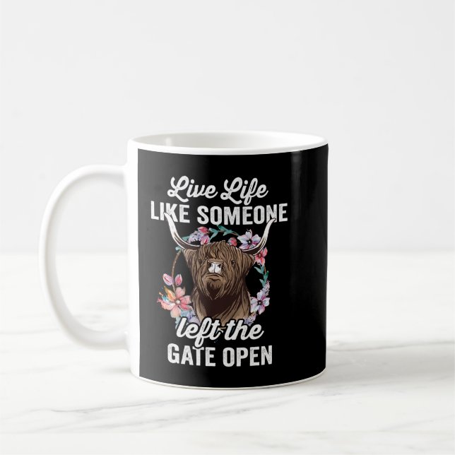 Highland Cow Funny Kaffeetasse (Links)