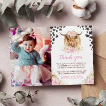 Highland Cow Geburtstagsparty Danke Karte