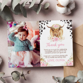 Highland Cow Geburtstagsparty Danke Karte