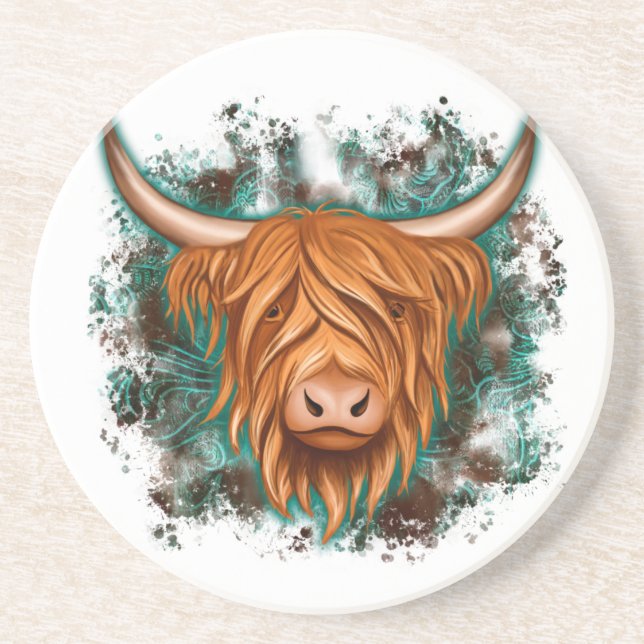 Highland Cow Getränkeuntersetzer (Vorne)