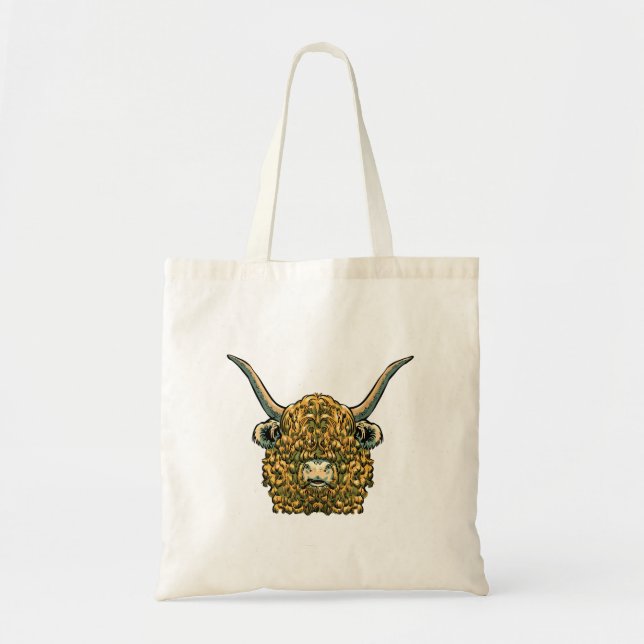 Highland Cow Golden Head Tragetasche (Vorne)