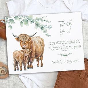 Highland Cow Greenerity Farm Baby Shower Vielen Da Postkarte
