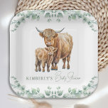 Highland Cow Greenery Boho Farm Animal Baby Shower Pappteller<br><div class="desc">Feiern Sie die Ankunft eines neuen Babys mit unseren bezaubernden Babydusche-Party-Vorräten mit einer Hochlandkuh und Kalb mit bohfarbenem Grün, Salbei und Aquarellelementen. Das moderne und dennoch rustikale Design eignet sich perfekt für eine Babydusche mit Land- oder Nutztierthemen. Zu unserem Party gehören Servietten, Papiertücher, Papiertücher, Party-Ballons, Greiftaschen und Willkommensschilder. Diese hübschen...</div>