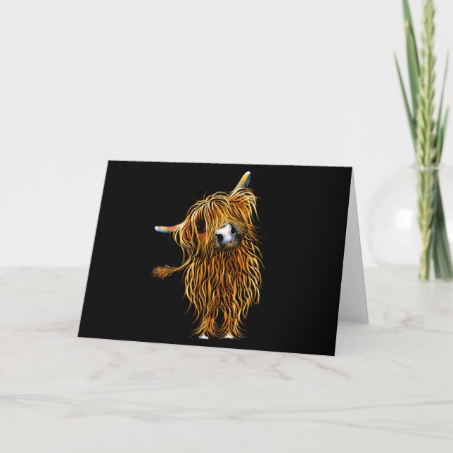 HiGHLaND CoW GReeTiNGS CaRD ' CoooWeee ' Karte (Vorderseite)