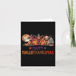 Highland Cow Halloween Weihnachtssaal Erntedank Karte