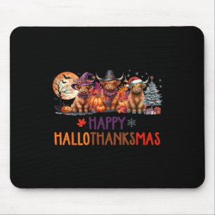 Highland Cow Halloween Weihnachtssaal Erntedank Mousepad