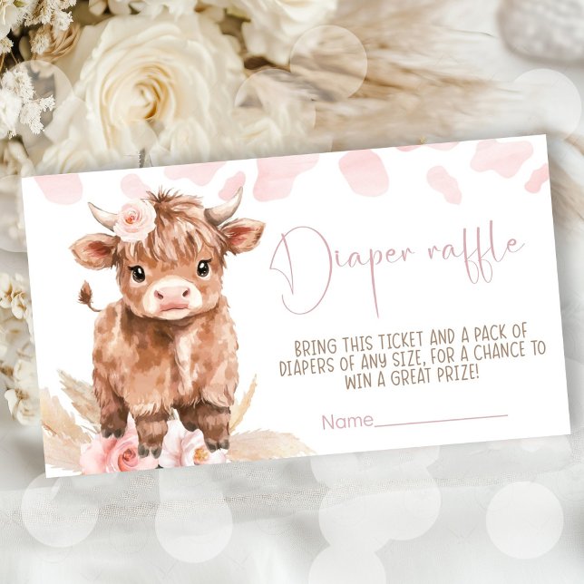 Highland Cow Holy Cow Baby Dusche Mädchen Begleitkarte (Highland Cow Holy Cow baby shower girl )