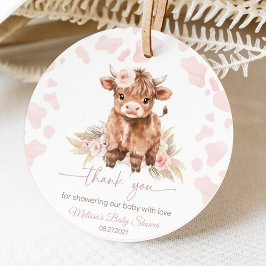 Highland Cow Holy Cow Baby Dusche Mädchen Geschenkanhänger