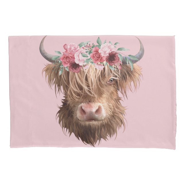 Highland Cow Kissenbezug (Vorderseite-Links)