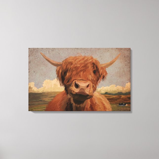 Highland Cow Leinwanddruck (Vorderseite)
