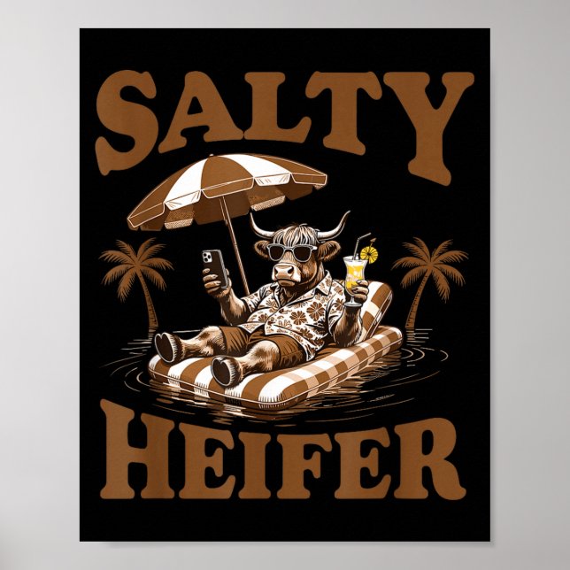 Highland Cow Lovers Salty Heifer Trocal For Women  Poster (Vorne)