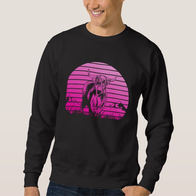 Highland Cow Loves Cute Scottish Highland Cow Grap Sweatshirt (Vorderseite)