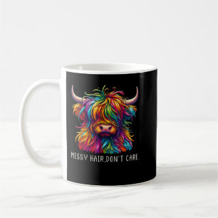 Highland Cow Messy Hair farbenfroh Kaffeetasse
