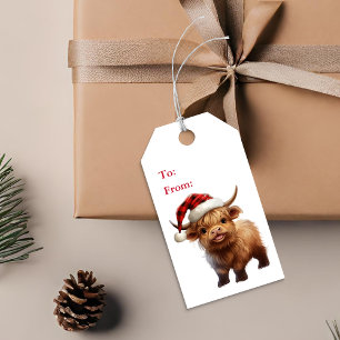 Highland Cow Moo-ey Weihnachtsgeschenk-Tag Geschenkanhänger