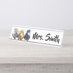 Highland Cow Name Plate Schreibtischnamensplakette