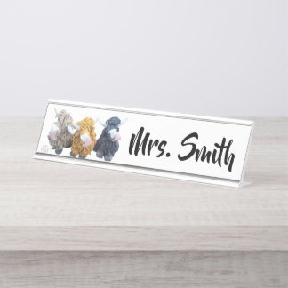 Highland Cow Name Plate Schreibtischnamensplakette