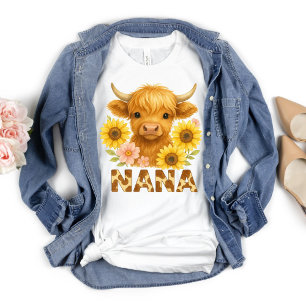 Highland Cow Nana Grandma Land Rustikale Trendy T-Shirt