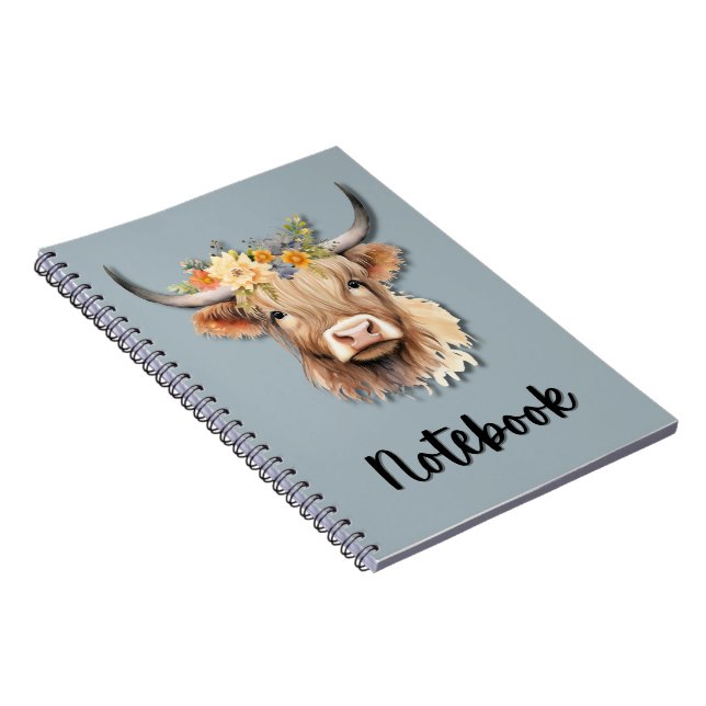 Highland Cow-Notebook Notizblock (Rechte Seite)