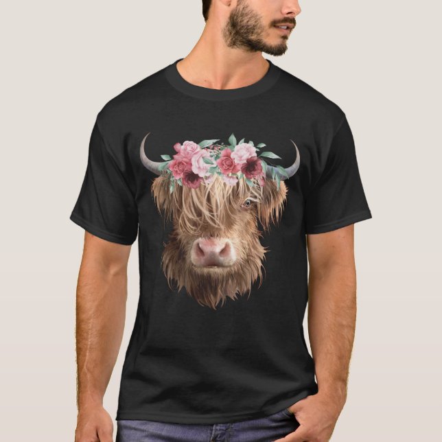 Highland Cow Painting T-Shirt (Vorderseite)
