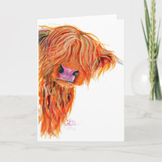 Highland Cow 'Peekaboo' Grußkarte Karte