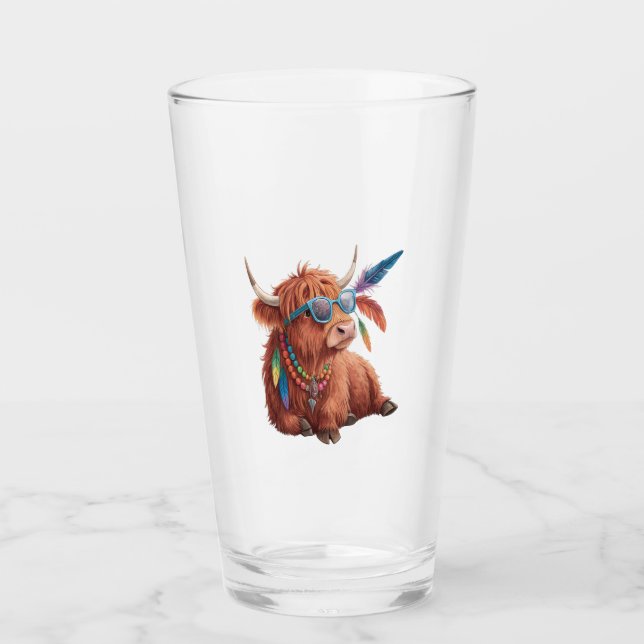 Highland Cow Png, Cool Cow Png, Sunglass Glas (Vorderseite)