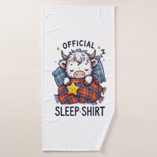 Highland Cow Png, offizielles Schlaf-Png Badehandtuch