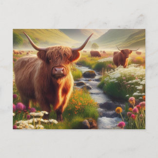 Highland Cow Postkarte