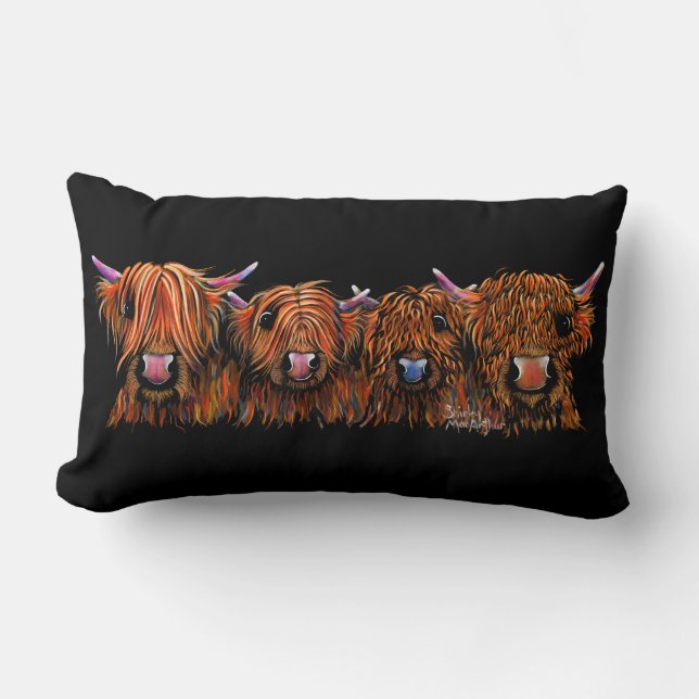 HiGHLaND CoW PRiNT SCoTiSH ' THe GiNGeR NuTS ' Lendenkissen (Vorderseite)