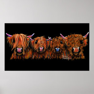 HiGHLaND CoW PRiNT SCoTiSH ' THe GiNGeR NuTS ' Poster