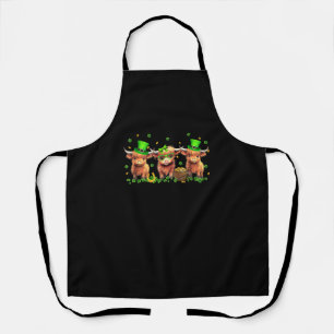 Highland Cow Print St Patricks Day Kleeblatt Irish Schürze