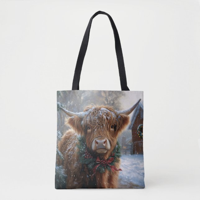 Highland Cow Rustic Barnyard Weihnachten (Vorderseite)