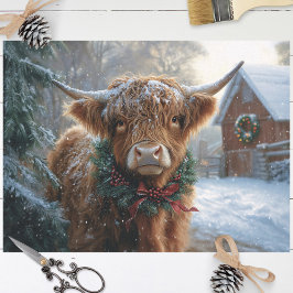 Highland Cow Rustic Barnyard Weihnachtsdekoupage Seidenpapier