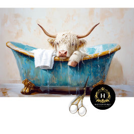 Highland Cow Rustic Boho Bath Tub Wellness-Center Seidenpapier
