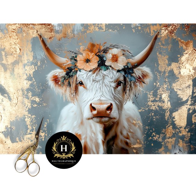 Highland Cow Rustic Boho Bauernhof Decoupage Seidenpapier (Von Creator hochgeladen)