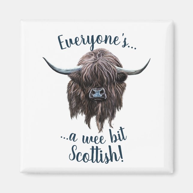 Highland Cow sagt Jedermanns Schottin! Magnet (Vorne)