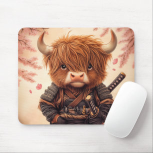 Highland Cow Samurai Mousepad