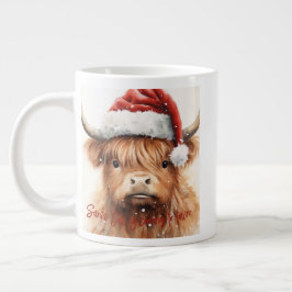 Highland Cow Santa 20 oz Jumbo Kaffee Tasse