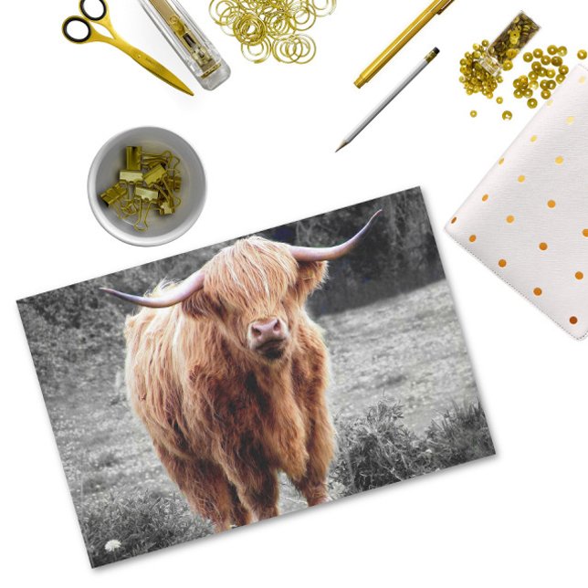 Highland Cow Scotland Rustic Seidenpapier (Von Creator hochgeladen)