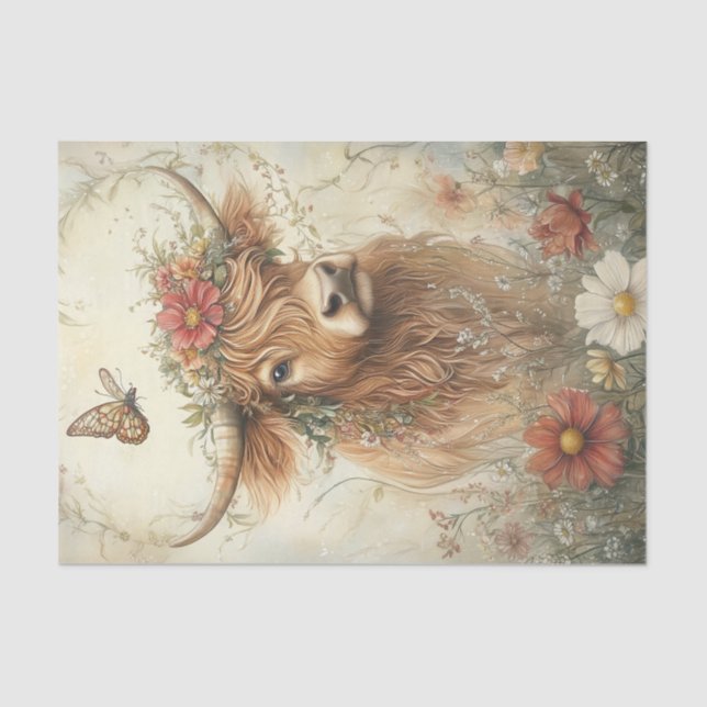 Highland Cow Seidenpapier (Vorderseite)