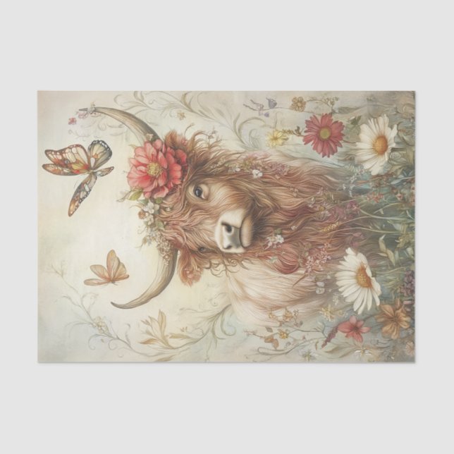 Highland Cow Seidenpapier (Vorderseite)