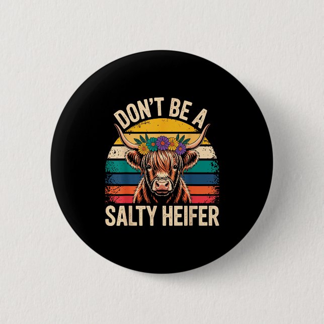 Highland Cow Shirt Funny Men Women  Button (Vorderseite)