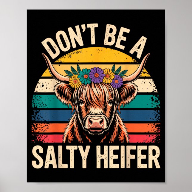 Highland Cow Shirt Funny Men Women  Poster (Vorne)