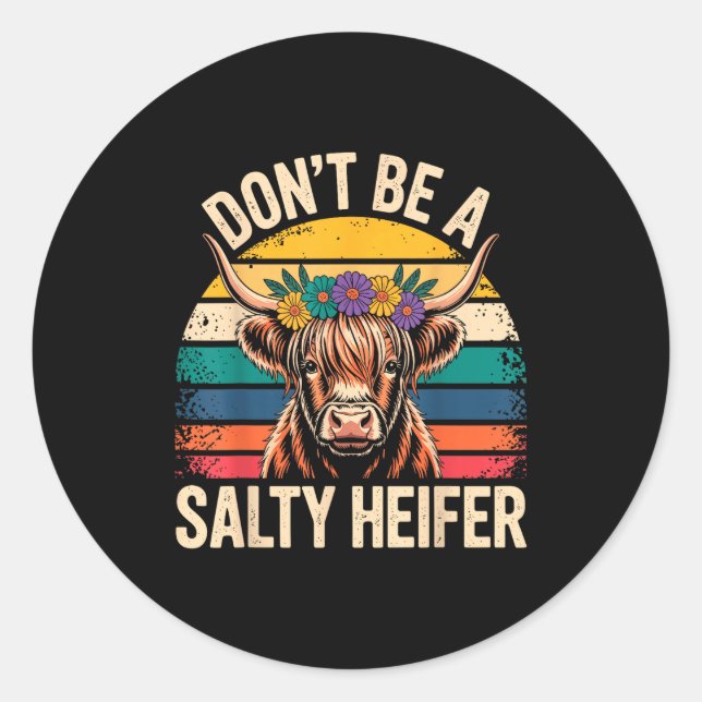 Highland Cow Shirt Funny Men Women  Runder Aufkleber (Vorderseite)